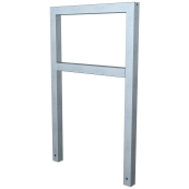 Lean-on hoop made of steel tube | Square tube 60 x 60 mm | with cross bar | total width: 750 mm | hot-dip galvanized